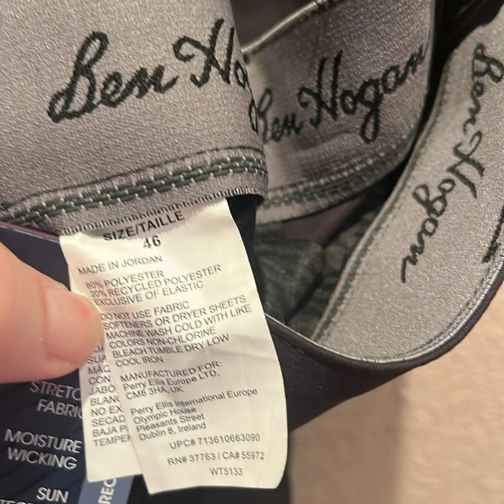 New Ben Hogan Men’s Black Performance Golf Shorts Size 46 NWT
